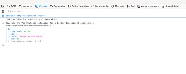 En la consola podrás ver que se imprime un objeto con los campos de la API