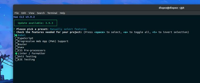 Qué opciones tiene Vue CLI