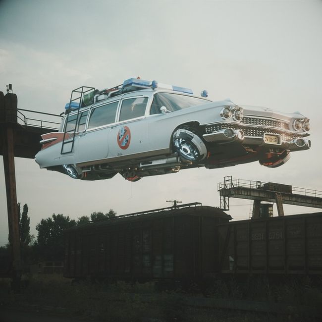 Imagen del coche de los cazafantasmas