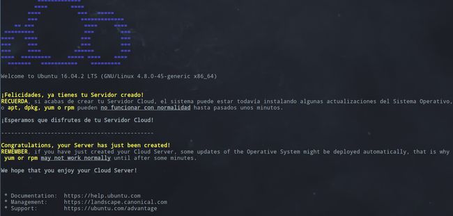 Imagen Mensaje al conectarse al servidor
