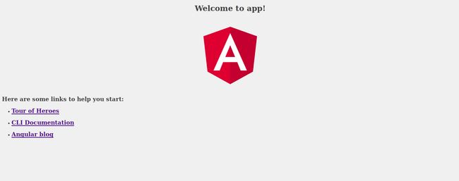 Verás el logo de Angular y un menú de navegación con 3 links
